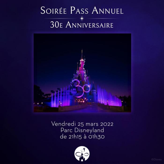 Soirée Pass Annuel du 30e Anniversaire Disneyland Paris